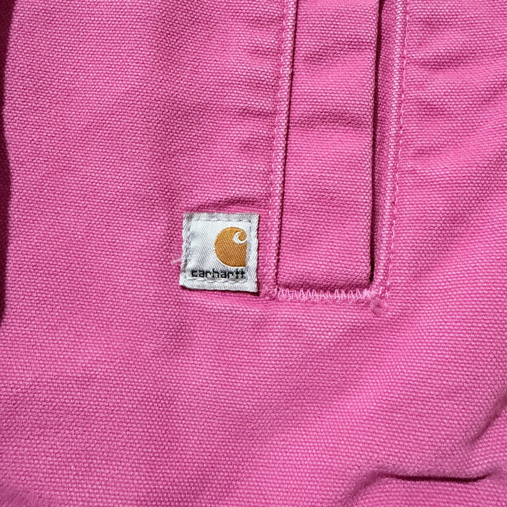 Carhartt Women’s Pink Hooded Sherpa Lined Vest Large Snap Front - Picture 3 of 10